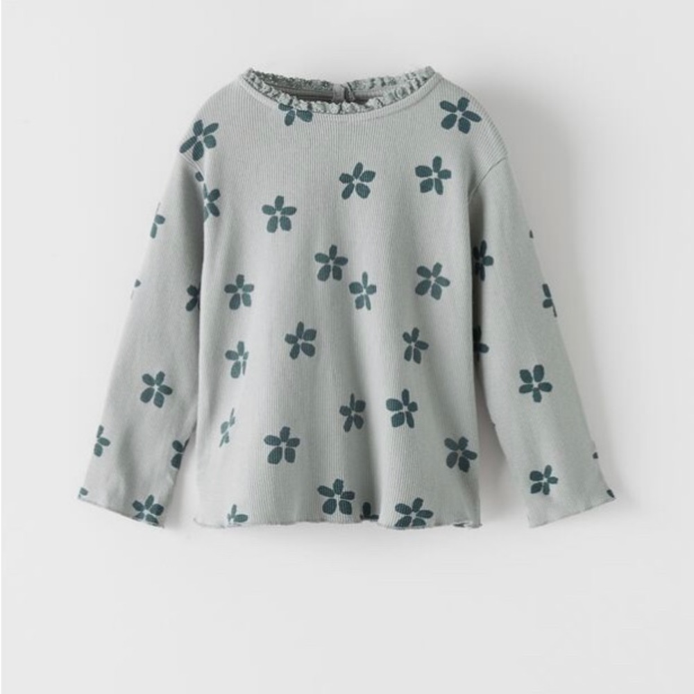 NWOT Zara Floral Long Sleeve Shirt